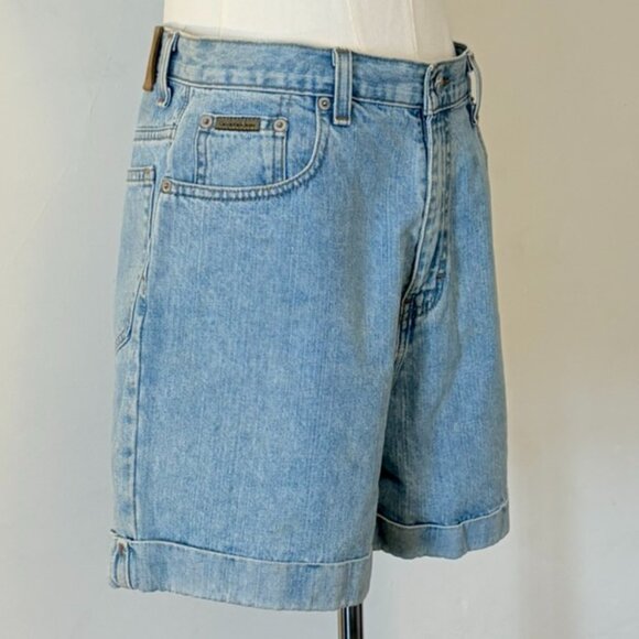 Calvin Klein Womens Size 10 Cuff Short Enzyme Wash Denim Shorts Vintage 90s - Picture 2 of 12